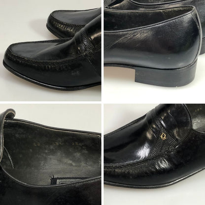 クリスチャンディオール レザー  ローファー ブラック メンズ 日本製 サイズ 39 Christian Dior 約24.5cm【AFD7】