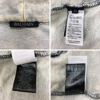 中古◆バルマン ジップアップパーカー デニム メンズ サイズXS BALMAIN 【AFB41】