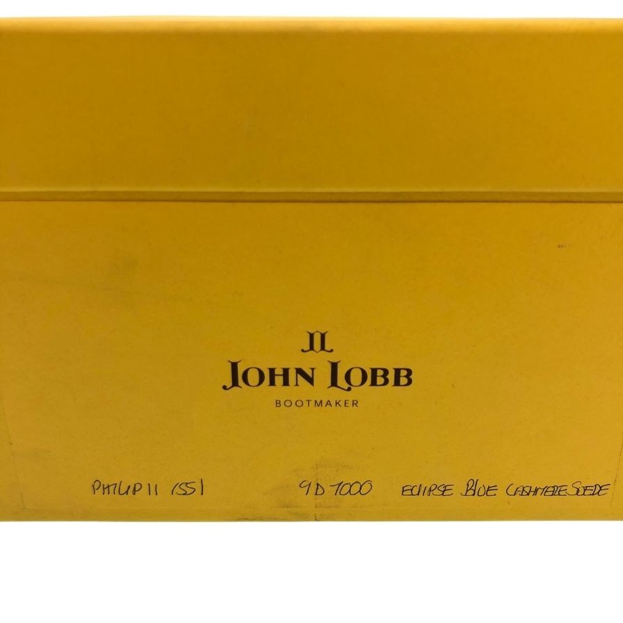 ジョンロブ レザーシューズ パンチドキャップトゥ フィリップ2 カシミヤスエード メンズ ダークネイビー サイズUK9D JOHN LOBB PHILLIP スエードシューズ 約27.5cm【LA】【中古】