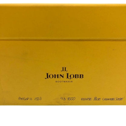 ジョンロブ レザーシューズ パンチドキャップトゥ フィリップ2 カシミヤスエード メンズ ダークネイビー サイズUK9D JOHN LOBB PHILLIP スエードシューズ 約27.5cm【LA】【中古】