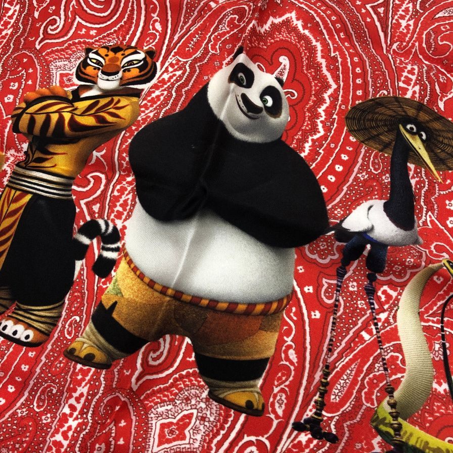 エトロ スカーフ ハンカチ カンフーパンダ レッド系 ETRO【AFI10】