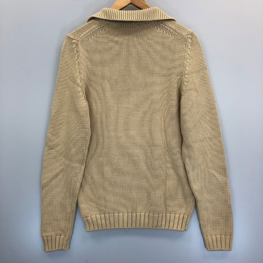 美品◆ザノーネ ニット 厚手 襟付き ニット メンズ ベージュ サイズ48 ZANONE 【AFB29】