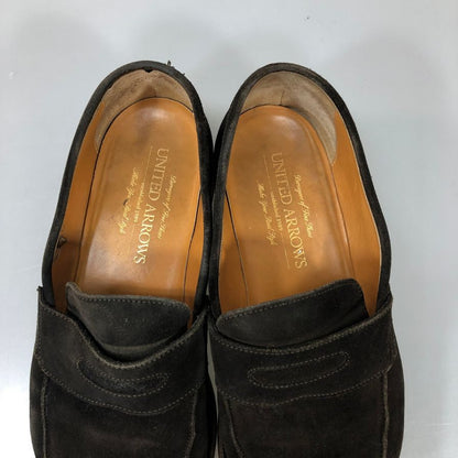 ユナイテッドアローズ コインローファー スエード ブラウン サイズ6.5 メンズ  UNITED ARROWS 約24.5cm【AFC9】