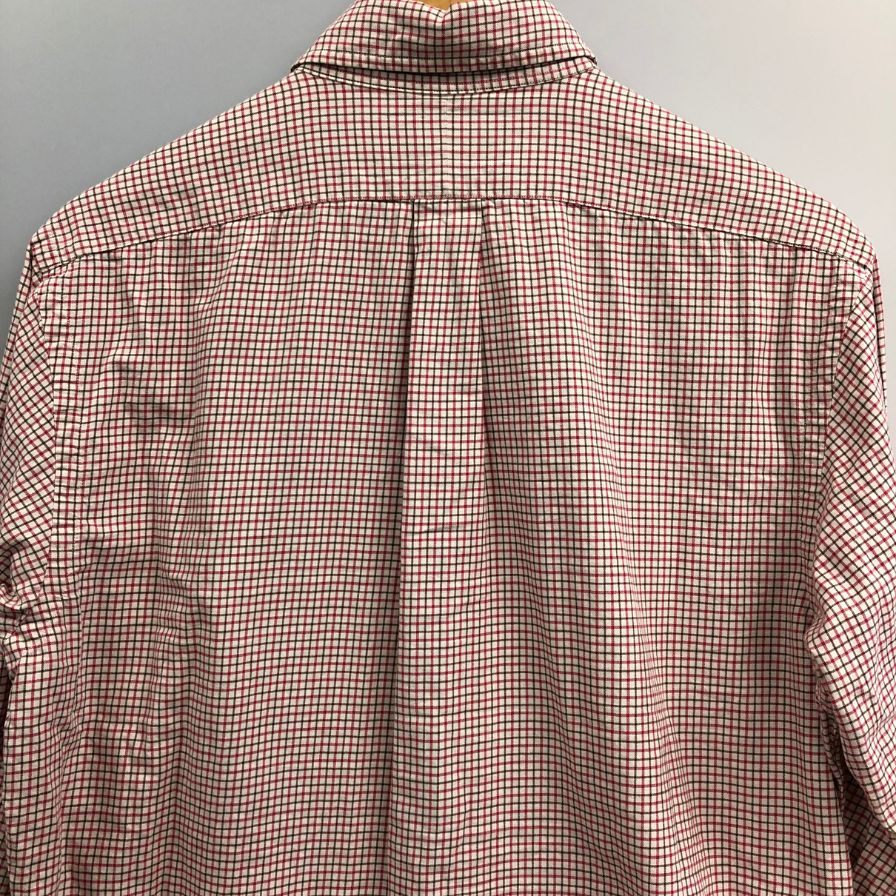 美品◆ラルフローレン ボタンダウンシャツ 90S タッタソールチェック メンズ サイズM Ralph Lauren 【AFB4】