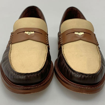 コールハーン レザーシューズ C37771 クラシックス ピンチ ペニーローファー ブラウンアイボリーコンビ US8 COLE HAAN 約26.0cm【AFD13】