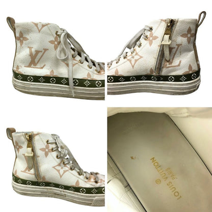 ルイヴィトン スニーカー 1A58C ハイカット ビッグモノグラム  サイドジップ ホワイト サイズ36.5 レディース LOUIS VUITTON 約23.0cm【AFC41】