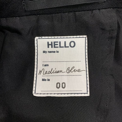 極美品◆マディソンブルー チェスターコート パールボタン ブラック レディース サイズ00 MADISON BLUE 【AFB36】