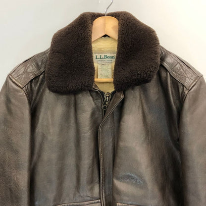 美品◆エルエルビーン ムートンジャケット レザー ライニング メンズ ブラウン サイズS L.L.Bean 【AFG1】
