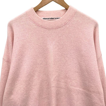 極美品◆アレキサンダーワン 長袖 セーター  ニット 袖ビジュー レディース サイズL  ピンク Alexander Wang 【AFB1】