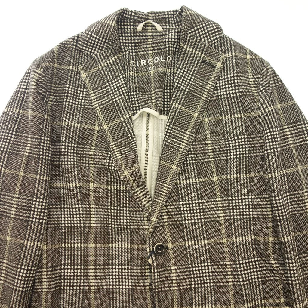 Good Condition◆CIRCOLO Jersey Jacket 1901 Plaid Pattern Men's Gray Size 48 CIRCOLO [AFB40] 