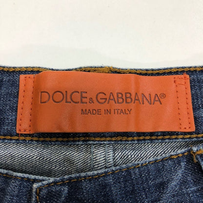ドルチェ&ガッバーナ デニムパンツ レザーパッチ ダメージ加工 メンズ サイズ34 DOLCE&GABBANA 【AFB20】