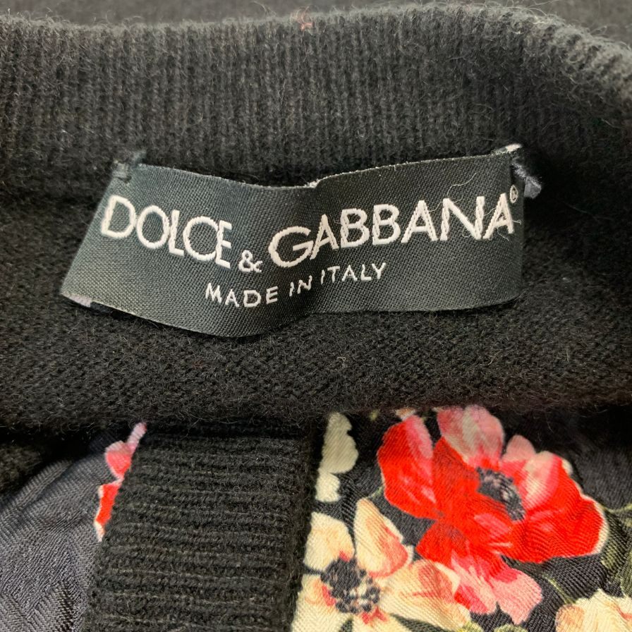 中古◆ドルチェ＆ガッバーナ アンサンブルニットカーディガン 花柄 レディース サイズ不明 ブラック Dolce & Gabbana 【AFB7】