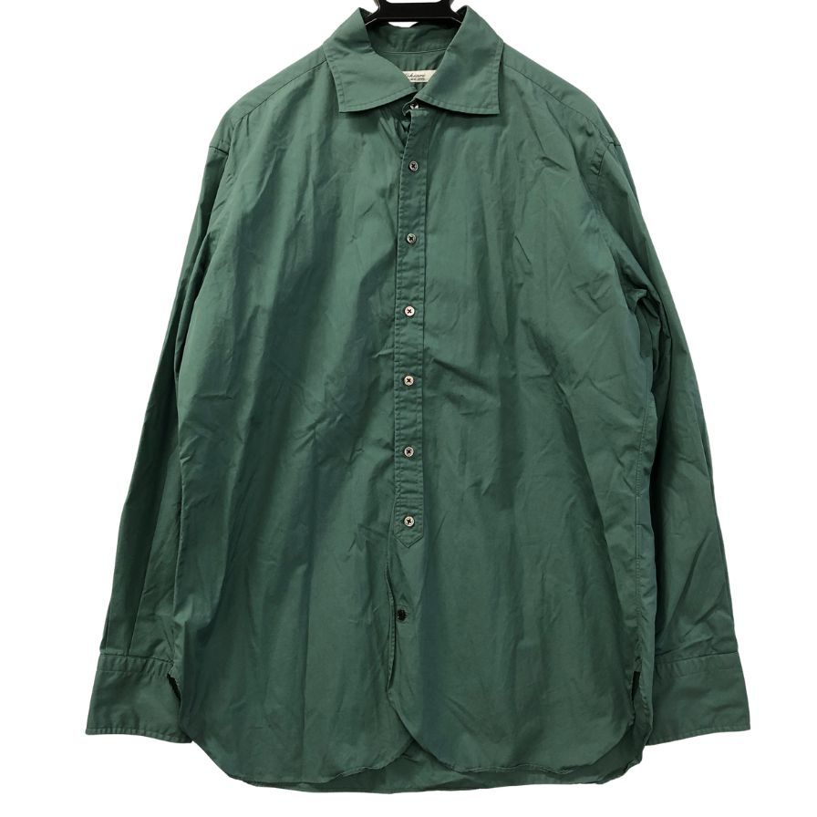 美品◆トキアリ TOKIARI THOMAS MASON 長袖シャツ トーマスメイソン生地 日本製 メンズ 2 グリーン 時在服飾設計 【AFB5】