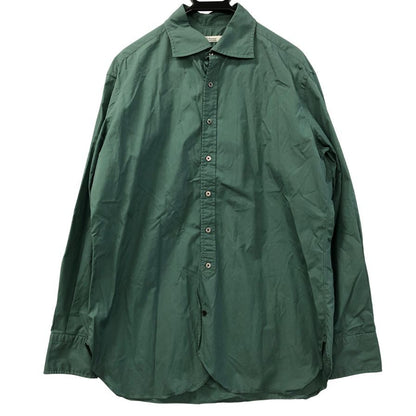 美品◆トキアリ TOKIARI THOMAS MASON 長袖シャツ トーマスメイソン生地 日本製 メンズ 2 グリーン 時在服飾設計 【AFB5】