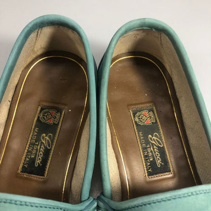 グッチ レザーシューズ ビットローファー ヌバック1953コレクション イタリア製 メンズ サイズ6.5 グリーン系 GUCCI 約25.5cm【AFD3】