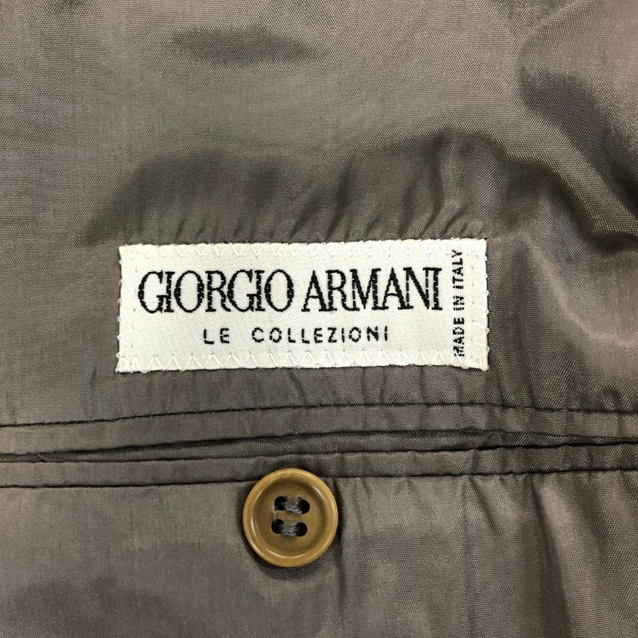 美品◆ジョルジオアルマーニ 90s  ウール テーラード ジャケット メンズ サイズ 54  ブラウン系 Giorgio Armani 【AFA15】