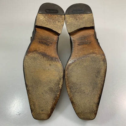 サントーニ レザーシューズ 6371 シングルモンク サイドストラップ キャップトゥ メンズ ブラウン系 サイズUK5 Santoni 約24.0cm【AFC45】
