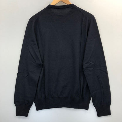美品◆クルチアーニ ウールクルーネックニット メンズ サイズ 46 ネイビー Cruciani 【AFB11】