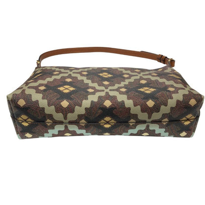 エトロ ワンショルダーバッグ ペイズリー調 レザー ブラウン系 ETRO【AFE11】