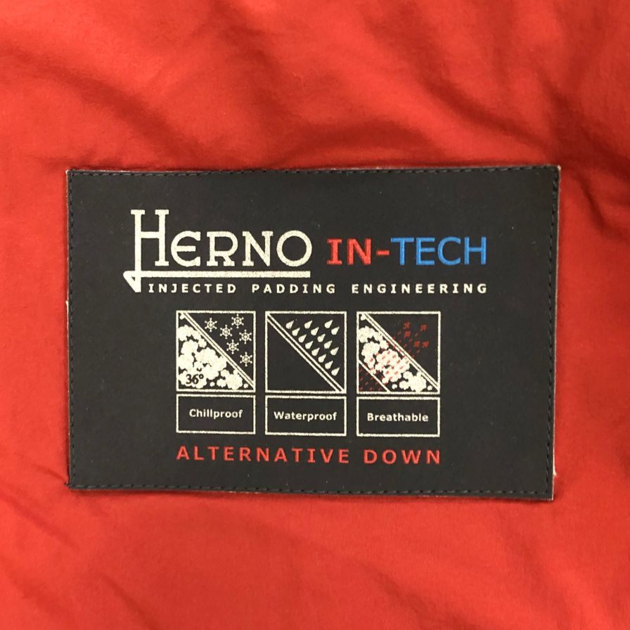 美品◆ヘルノ ジレ 中綿 シングル レッド メンズ サイズ50 HERNO 【AFB17】