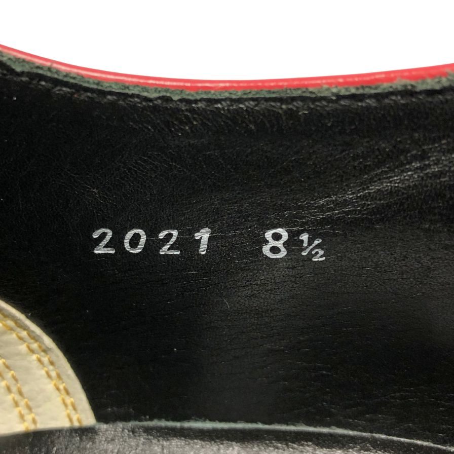 エヴィス 山根靴店 レザーシューズ スリッポン  2021 サイズ8.5 メンズ レッド EVISU YAMANE SHOES 約26.5cm【AFC44】