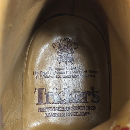 トリッカーズ カントリーブーツ M2508 モールトン カーフ メンズ サイズ7ハーフ ベージュ Tricker`s ブーツ 約25.5cm【LA】【中古】