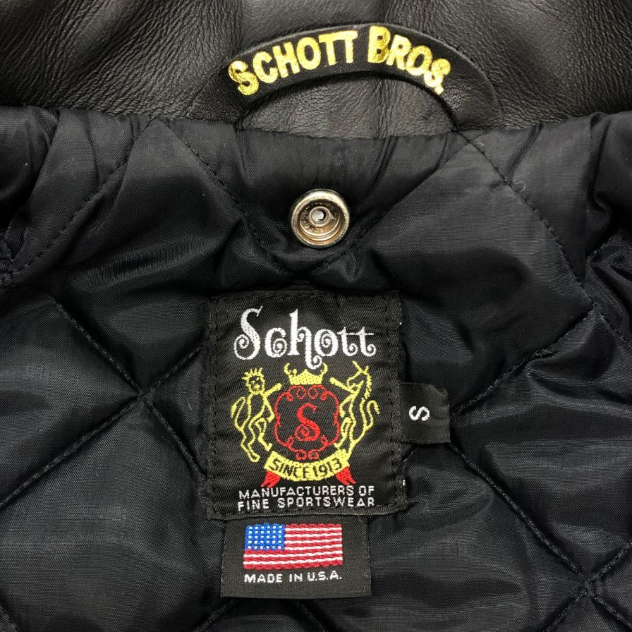 極美品◆ショット レザージャケット ダブルライダース ワンスター 牛革 革ジャン 613UW ブラック サイズS SCHOTT 【AFG1】