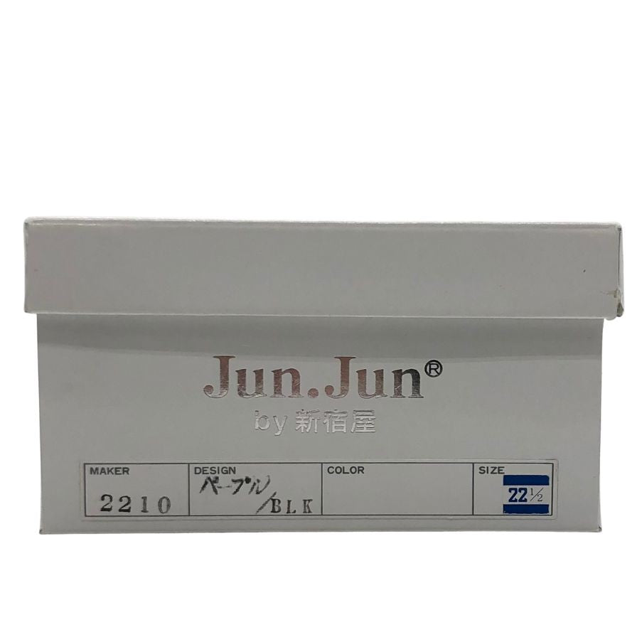 ジュンジュンバイ新宿屋 スニーカー 2210 レザー パープル ブラック ネブラ オデット 切替 レディース サイズ22.5 Jun.Jun by shinjukuya 約22.5cm【7-18】