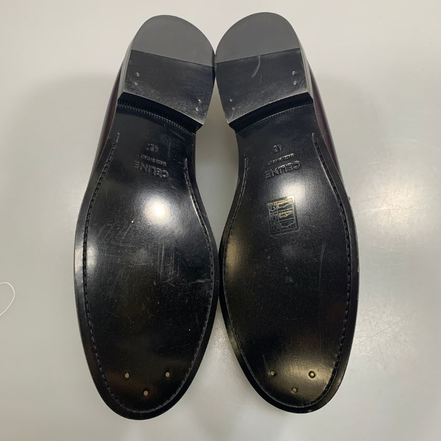 セリーヌ ローファー タッセル バーガンディ メンズ サイズ42 CELINE 約27.0cm【AFC36】