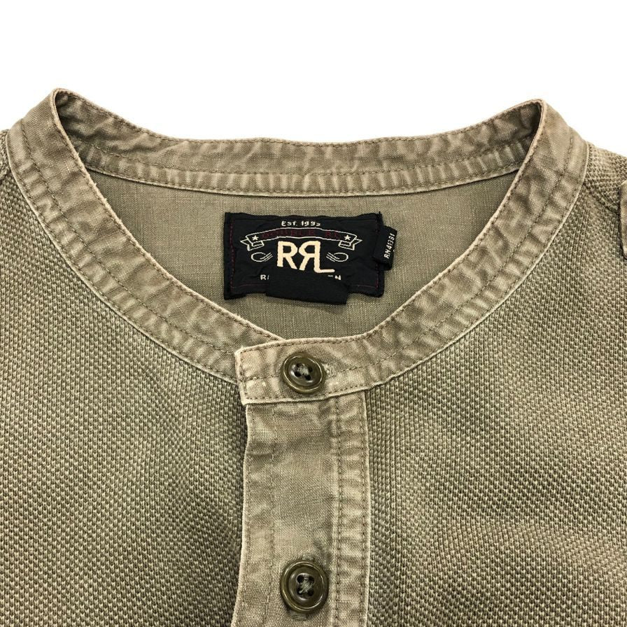 ダブルアールエル ヘンリーネックシャツ サーマル 1つ星タグ カーキ メンズ サイズS RRL RALPH LAUREN【LA】