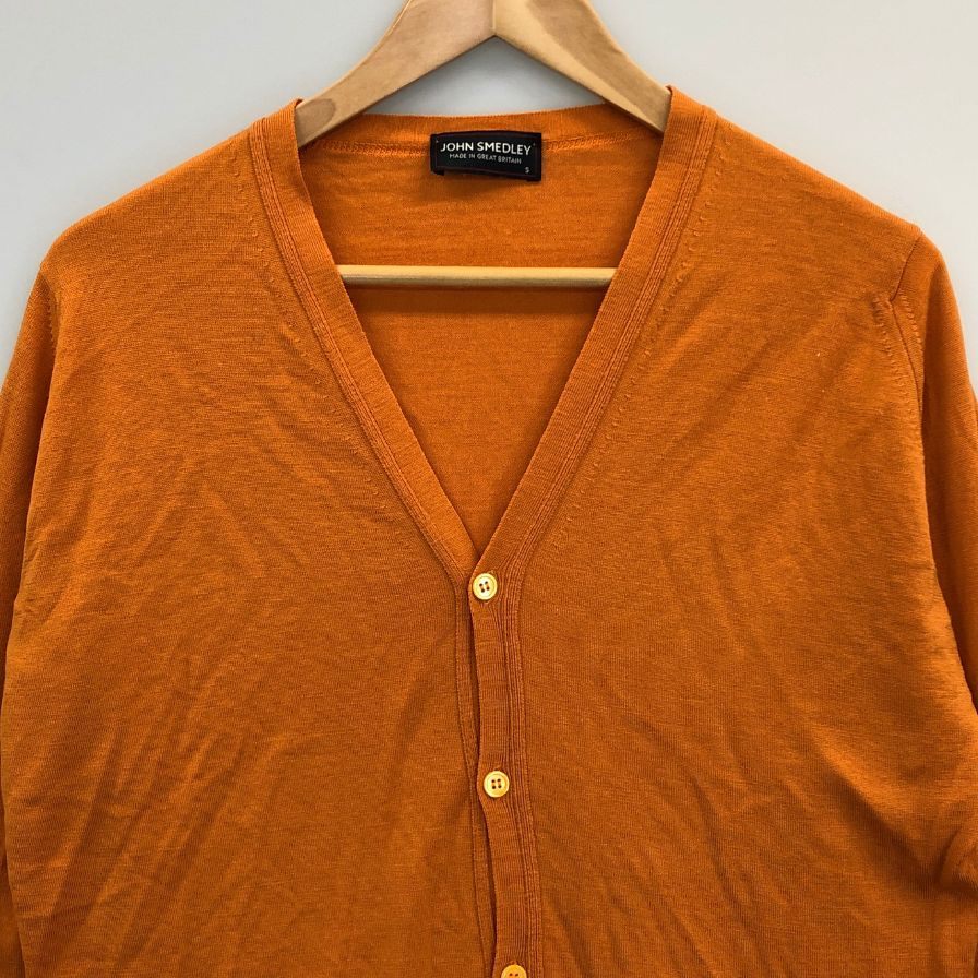 美品◆ジョンスメドレー カーディガン オレンジ メンズ サイズS JOHN SMEDLEY 【AFB39】