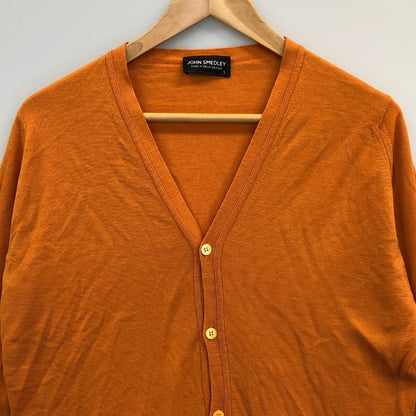 美品◆ジョンスメドレー カーディガン オレンジ メンズ サイズS JOHN SMEDLEY 【AFB39】