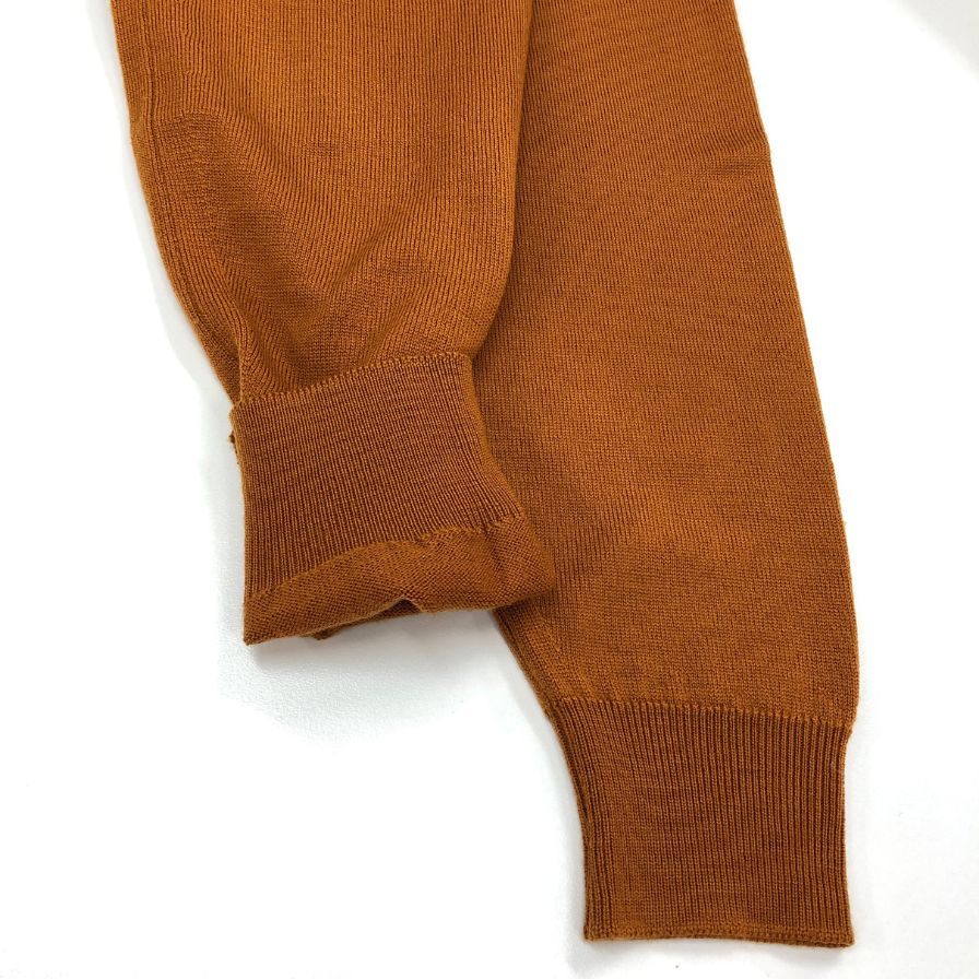 中古◆ジョンスメドレー ウールニット カーディガン オレンジ サイズM イギリス製 JOHN SMEDLEY MADE IN ENGLAND 【AFB33】