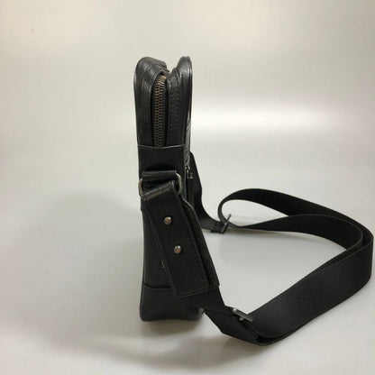 ダンヒル ショルダー バッグ レザー×キャンバス加工 コンビ C0128 メンズ ブラック Dunhill【AFE2】