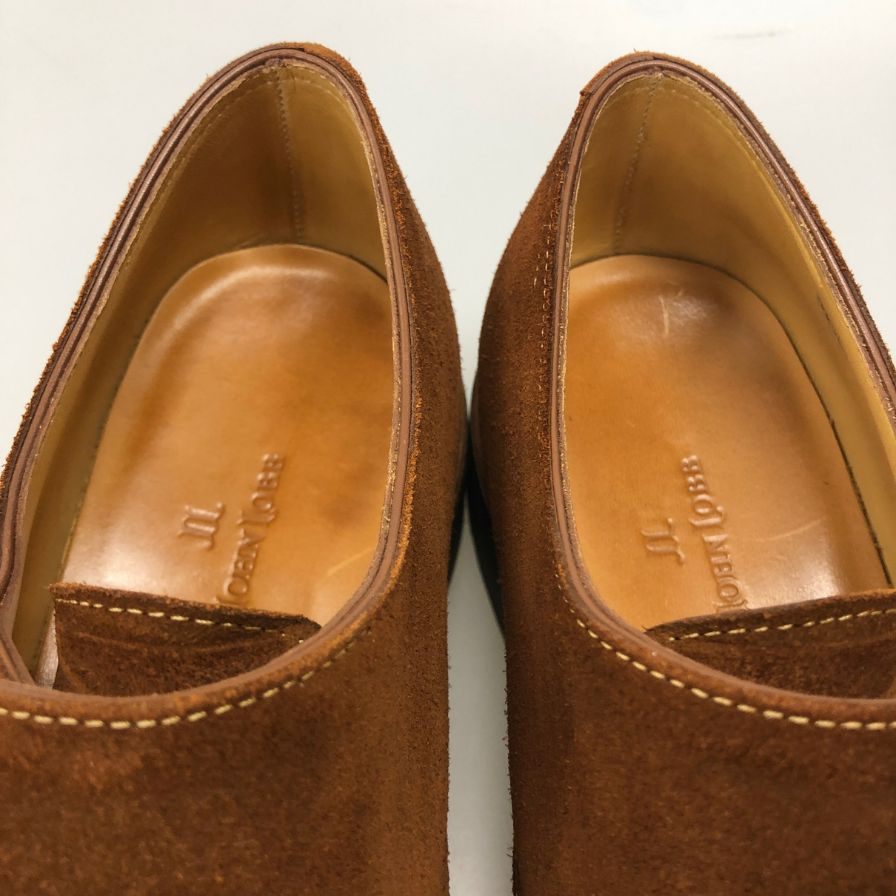 ジョンロブ レザーシューズ ダブルモンク ウィリアム スエード ブラウン メンズ サイズUK7E 9795ラスト JOHN LOBB William スエードシューズ 約25.5cm【LA】【中古】