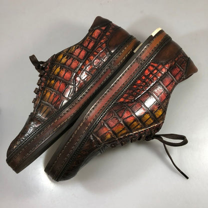 ベルルッティ アリゲーター スニーカー S3663 TDM RUST ALLIGATOR サイズ8 メンズ ブラウン Berluti 約27.0cm【AFC50】
