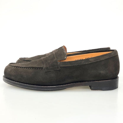 ジャランスリウァヤ コインロファー 98589 カーフ バックスキン スエード ダークブラウン UK6ハーフ メンズ Jalan Sriwijaya ローファー 約25.0cm【LA】【中古】