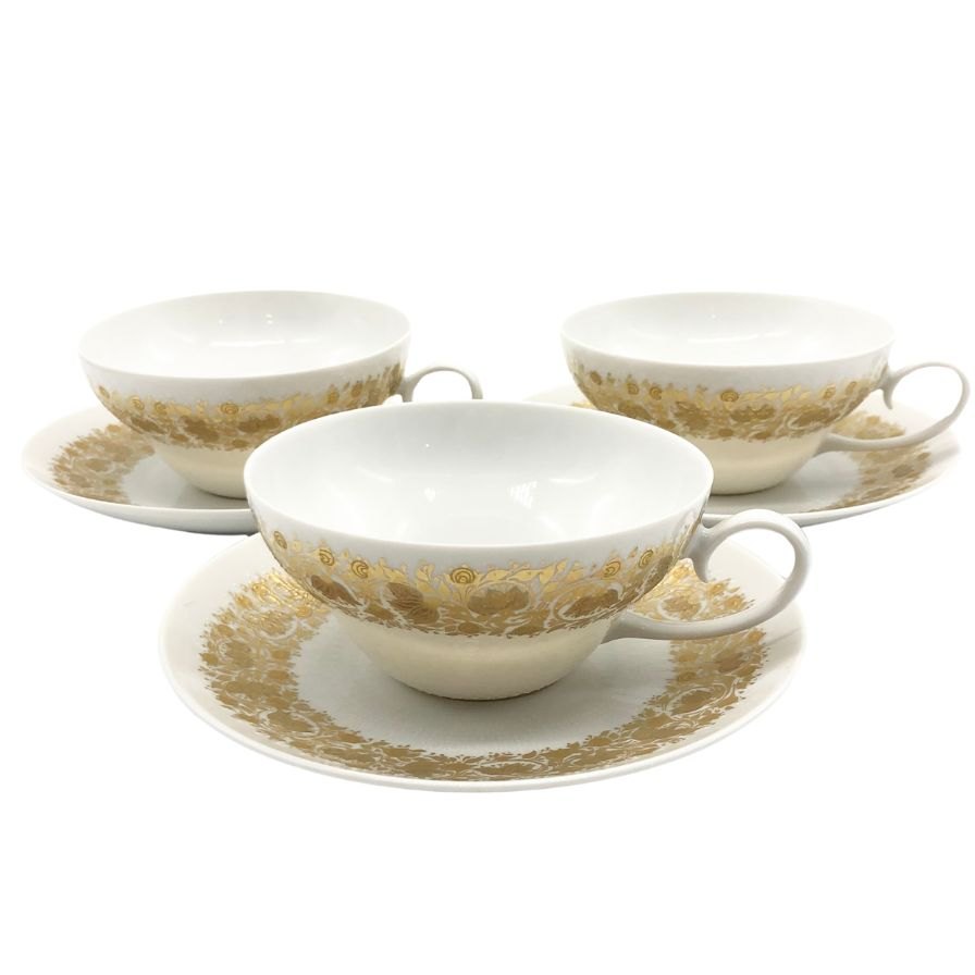 ローゼンタール スタジオライン ティーカップ&ソーサー ホワイト 3客セット Rosenthal studio-line【AFI21】【中古】