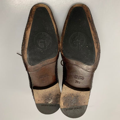 ジョルジオアルマーニ レザーシューズ 404 パイソン ブラウン サイズ39.5 メンズ GIORGIO ARMANI 約24.5cm【AFC33】