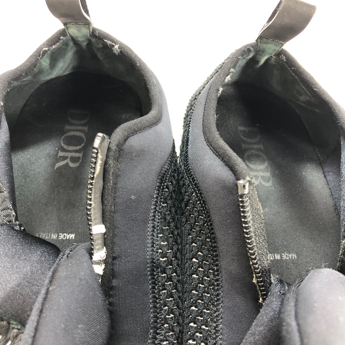ディオール オム B25 ロートップ スニーカー ジップ メッシュニット＆ネオプレン ブラック メンズ サイズ41 20CDC DIOR HOMME 約26.0cm【AFC30】