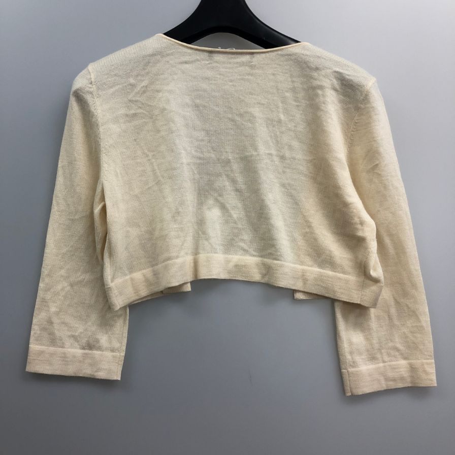 美品◆フォクシー ボレロ カシミヤ×シルク レディース ベージュ サイズ38 FOXEY 【AFB28】