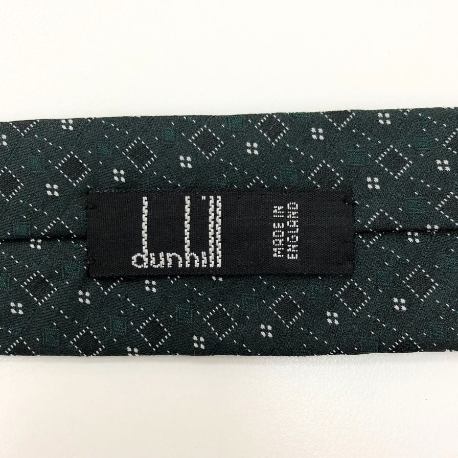 ダンヒル 総柄 ネクタイ グリーン メンズ イギリス製 Dunhill【AFI6】