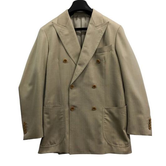 中古◆ナオイシゲアキ ダブルブレスト スーツ メンズ サイズ38 ホワイト系  Naoishi Shigeaki 【AFB46】