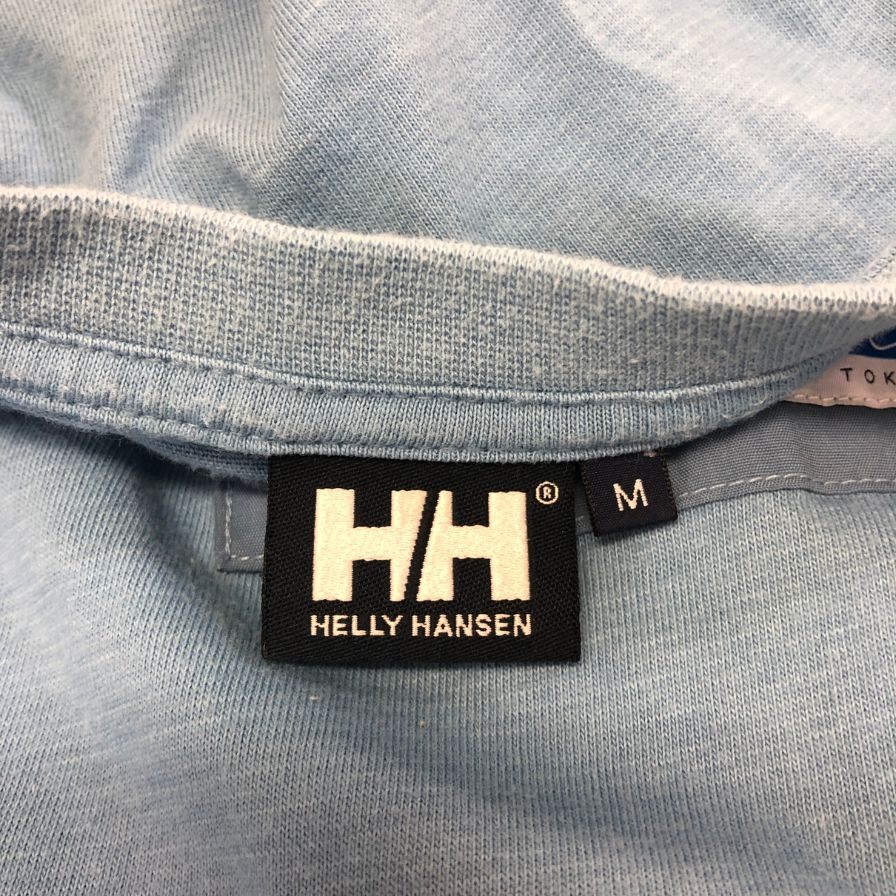 中古◆ヘリーハンセン 半袖Tシャツ 胸ジップポケット ブルー メンズ サイズM HELLY HANSEN 【AFB26】