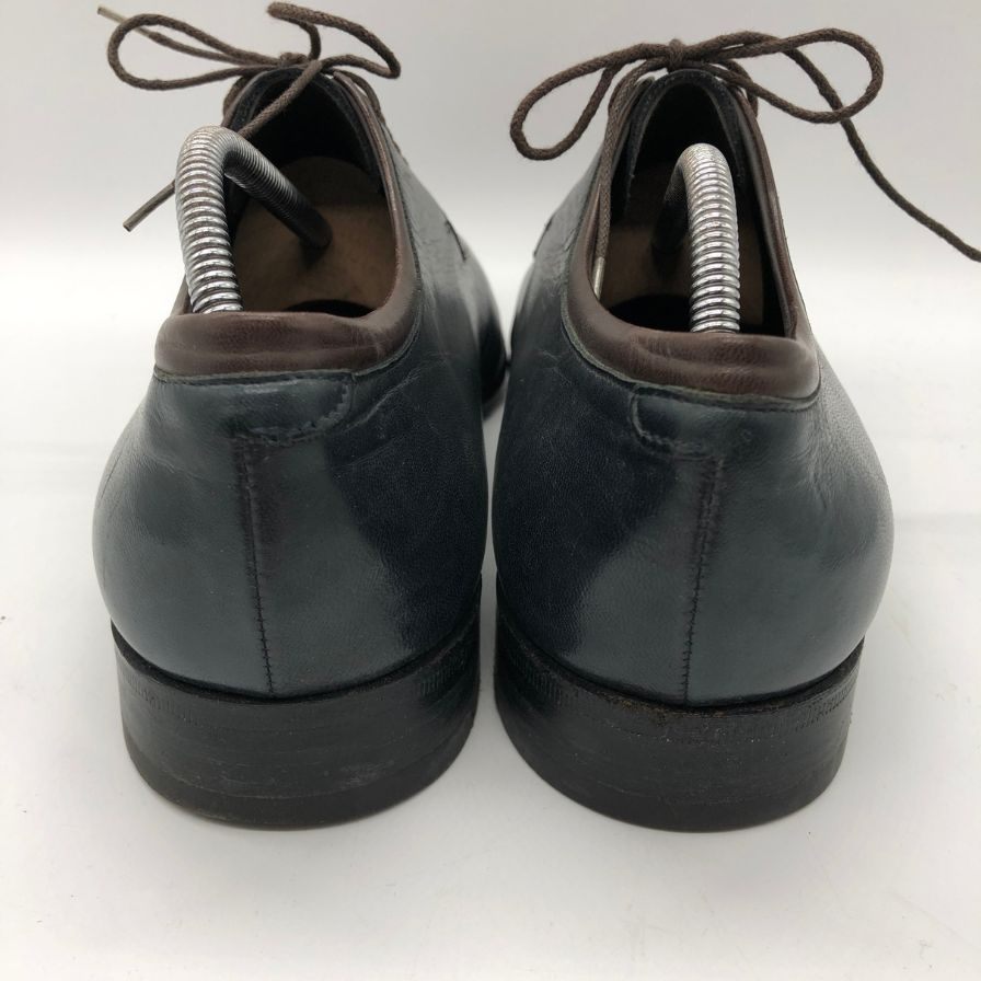 プラダ サフィアーノレザー スクエアトゥ レースアップシューズ 1E07 メンズ サイズ6 ネイビー PRADA 約25.0cm【AFD15】