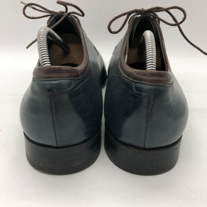 プラダ サフィアーノレザー スクエアトゥ レースアップシューズ 1E07 メンズ サイズ6 ネイビー PRADA 約25.0cm【AFD15】