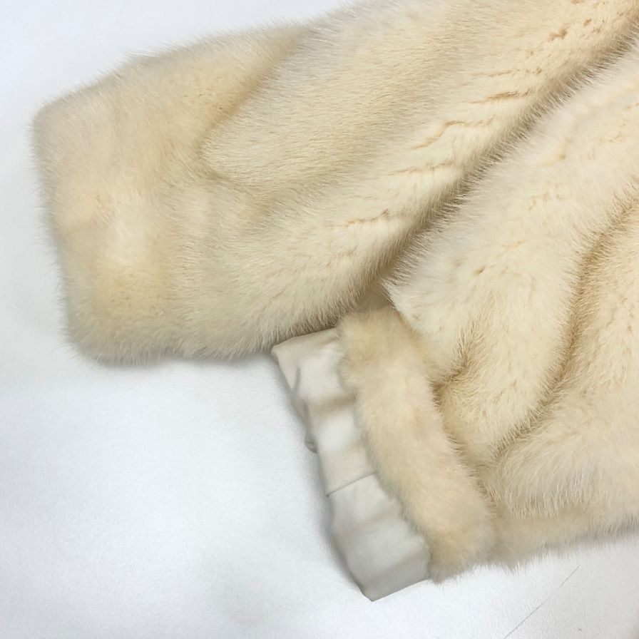 サガミンク 銀サガ ハーフコート ミンク ファー アイボリー サイズF レディース SAGAMINK【AFF22】