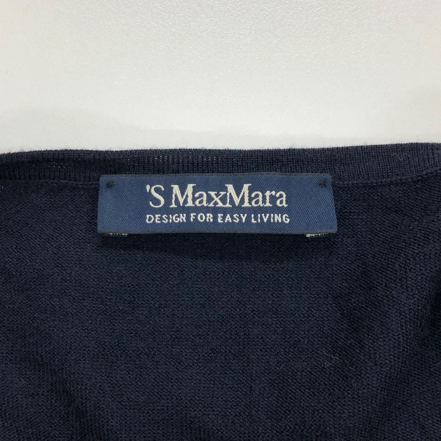 中古◆マックスマーラ ショート丈 七分丈袖 トップス カーディガン ウール 100％ レディース サイズM ブラック S' Max Mara 【AFB11】