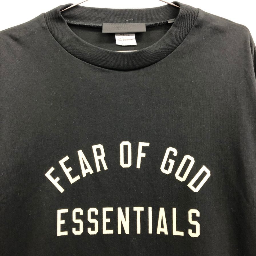 極美品◆フィア オブ ゴッド エッセンシャルズ ロゴプリント ロングスリーブTシャツ ブラック サイズXL 長袖 ロンT FEAR OF GOD ESSENTIALS 【AFB39】