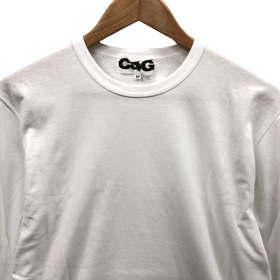 極美品◆コムデギャルソン CDG  長袖 Tシャツ  AD2019 SZ-T035 袖バックプリント ホワイト メンズ サイズM comme des garcons 【AFB21】